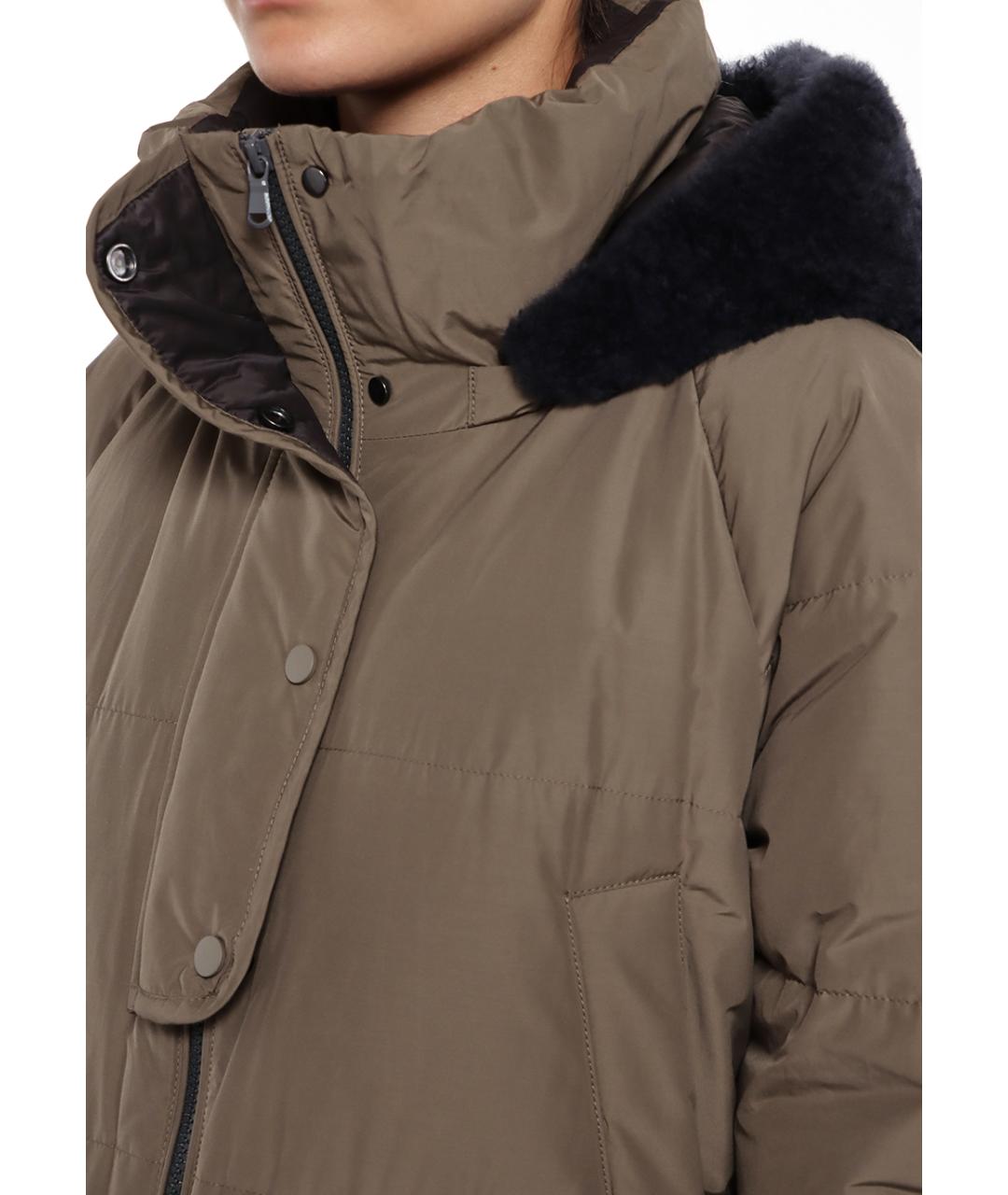 BRUNELLO CUCINELLI Коричневый полиэстеровый пуховик, фото 5