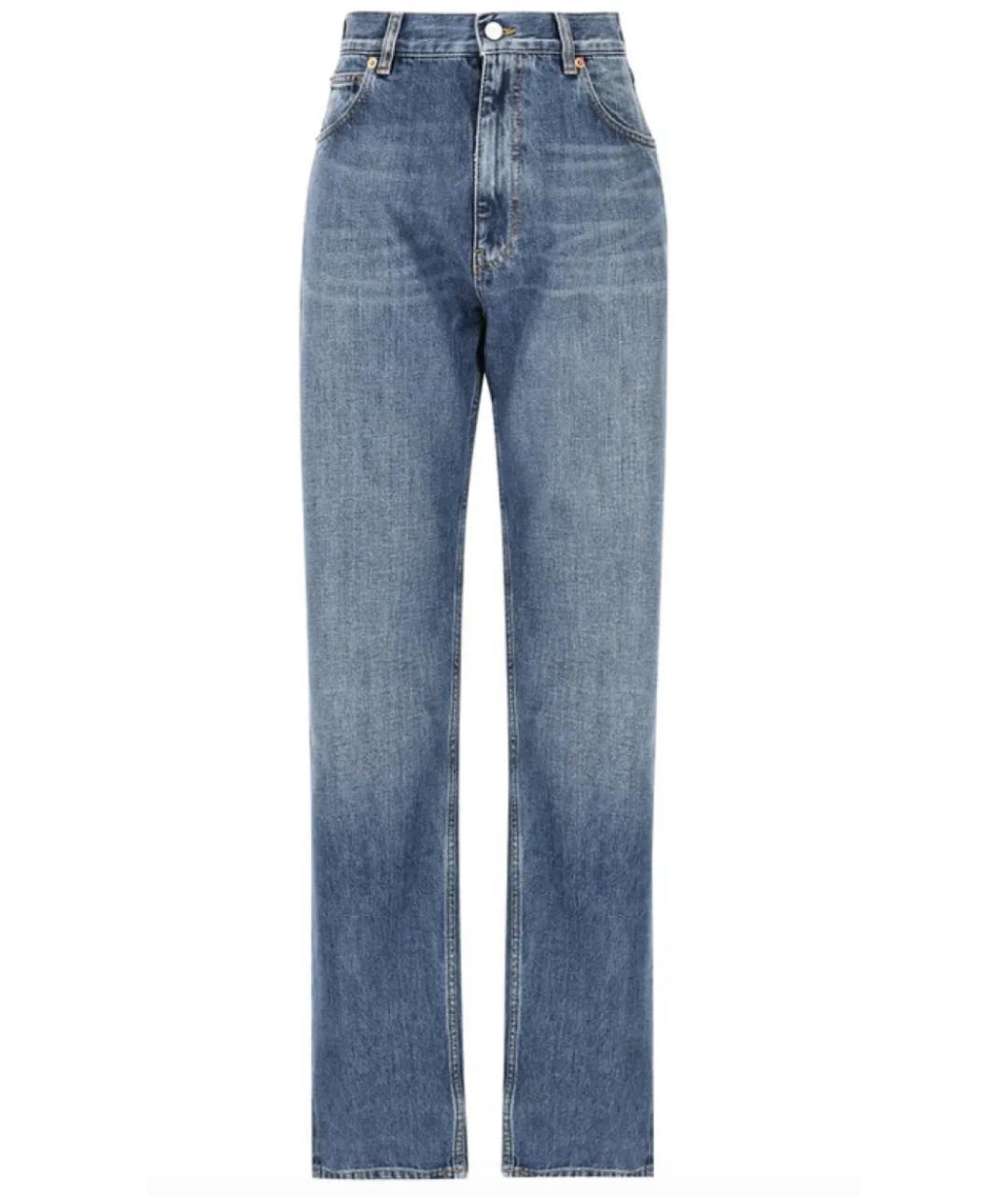 VALENTINO Синие хлопковые прямые джинсы, фото 1