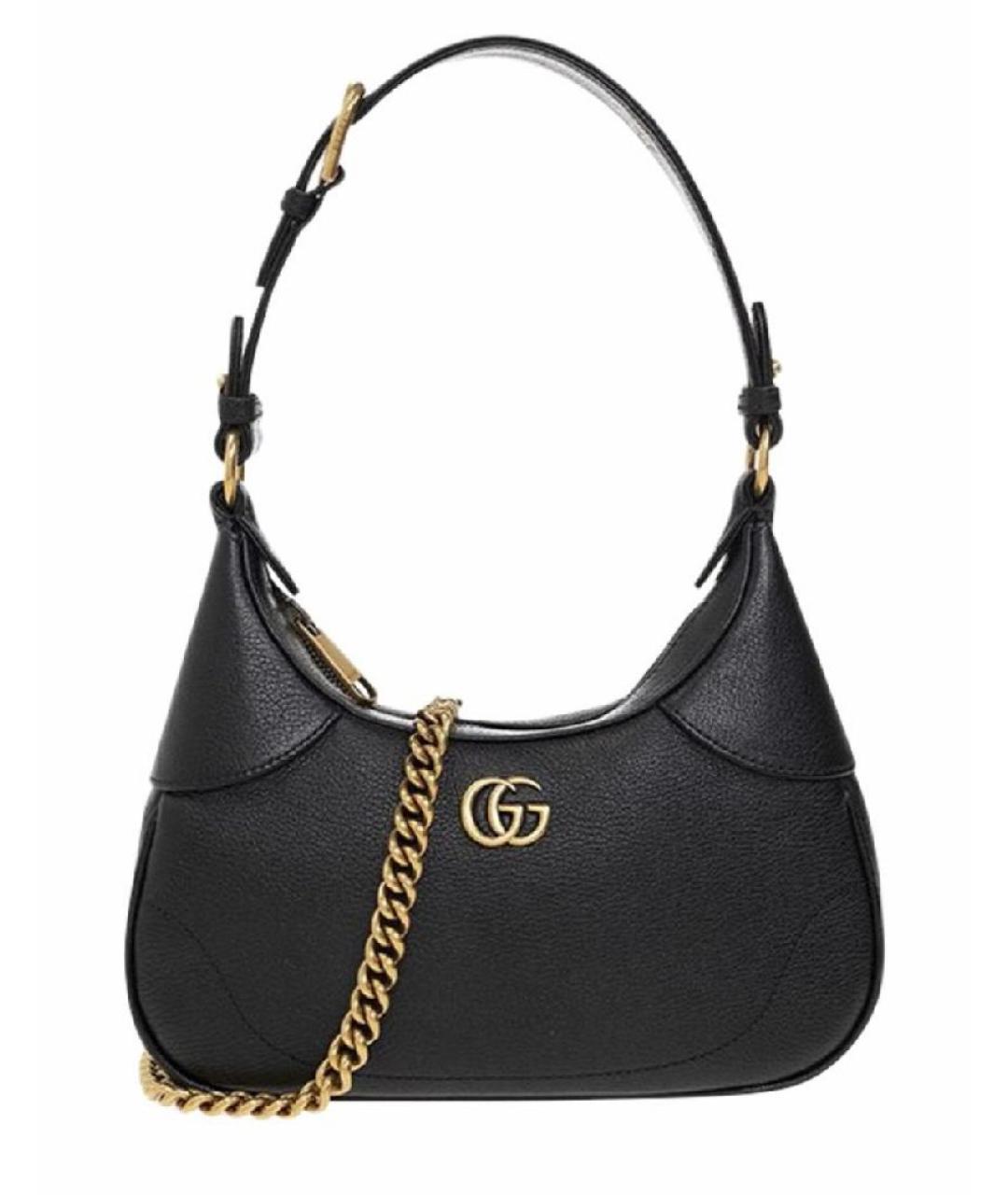 GUCCI Черная кожаная сумка через плечо, фото 7