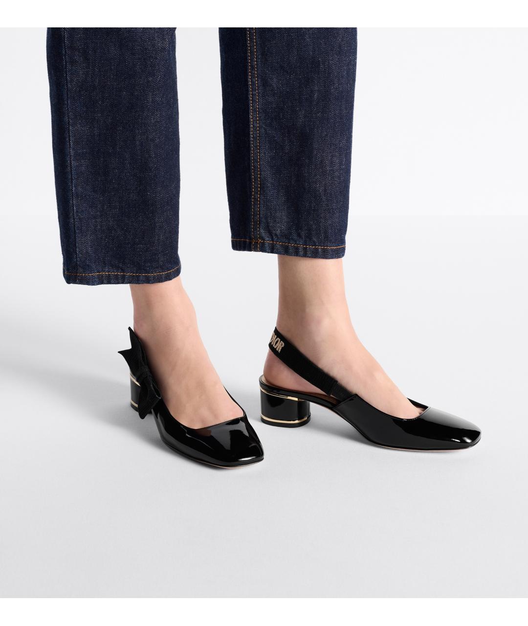 CHRISTIAN DIOR Черные туфли из лакированной кожи, фото 3