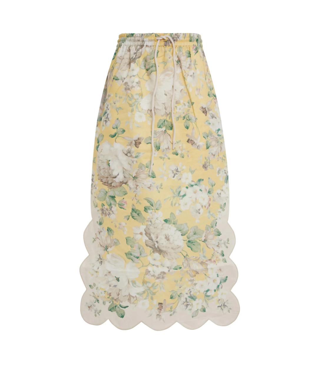 ZIMMERMANN Желтая юбка миди, фото 1