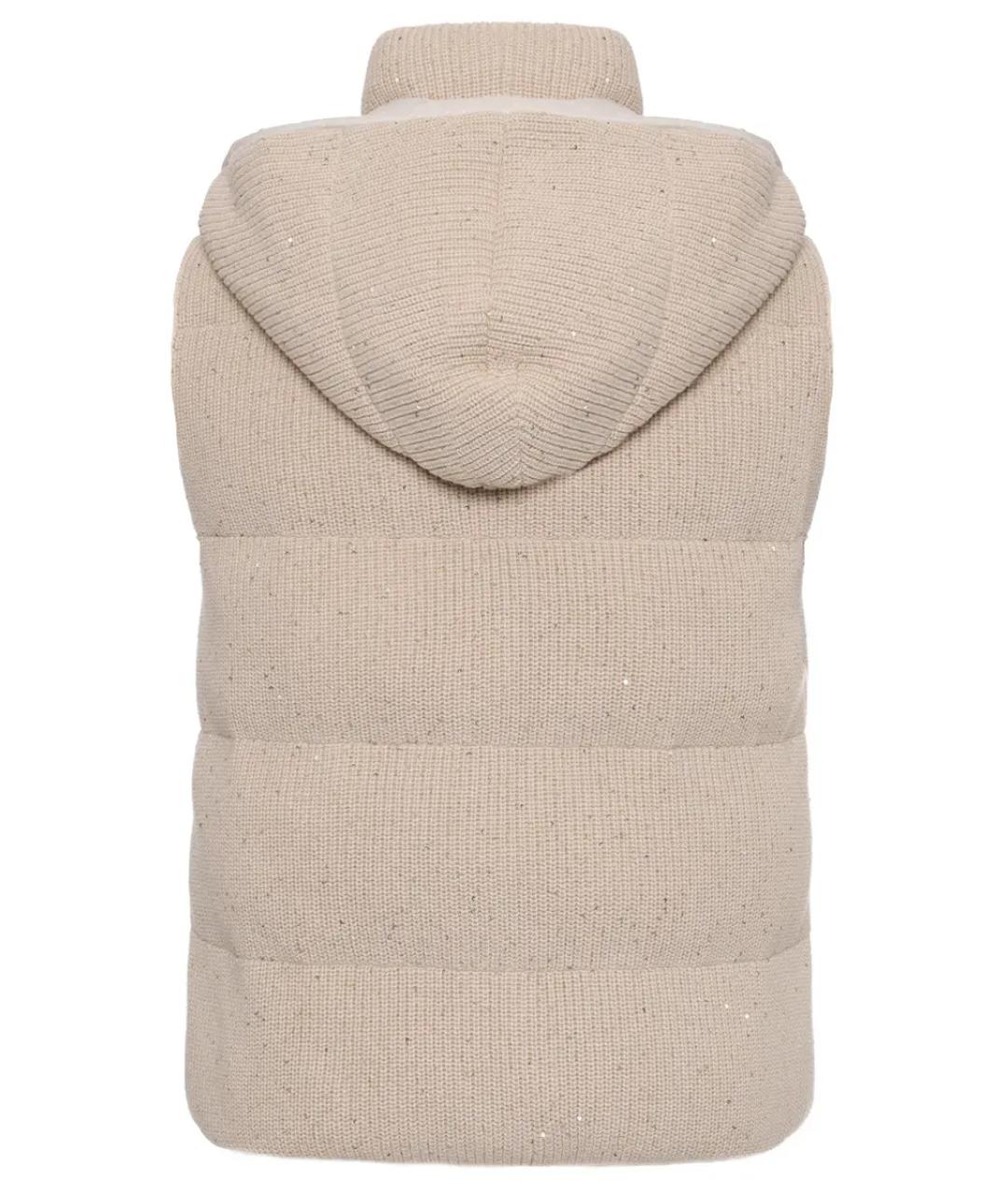 BRUNELLO CUCINELLI Бежевый хлопко-эластановый жилет, фото 2