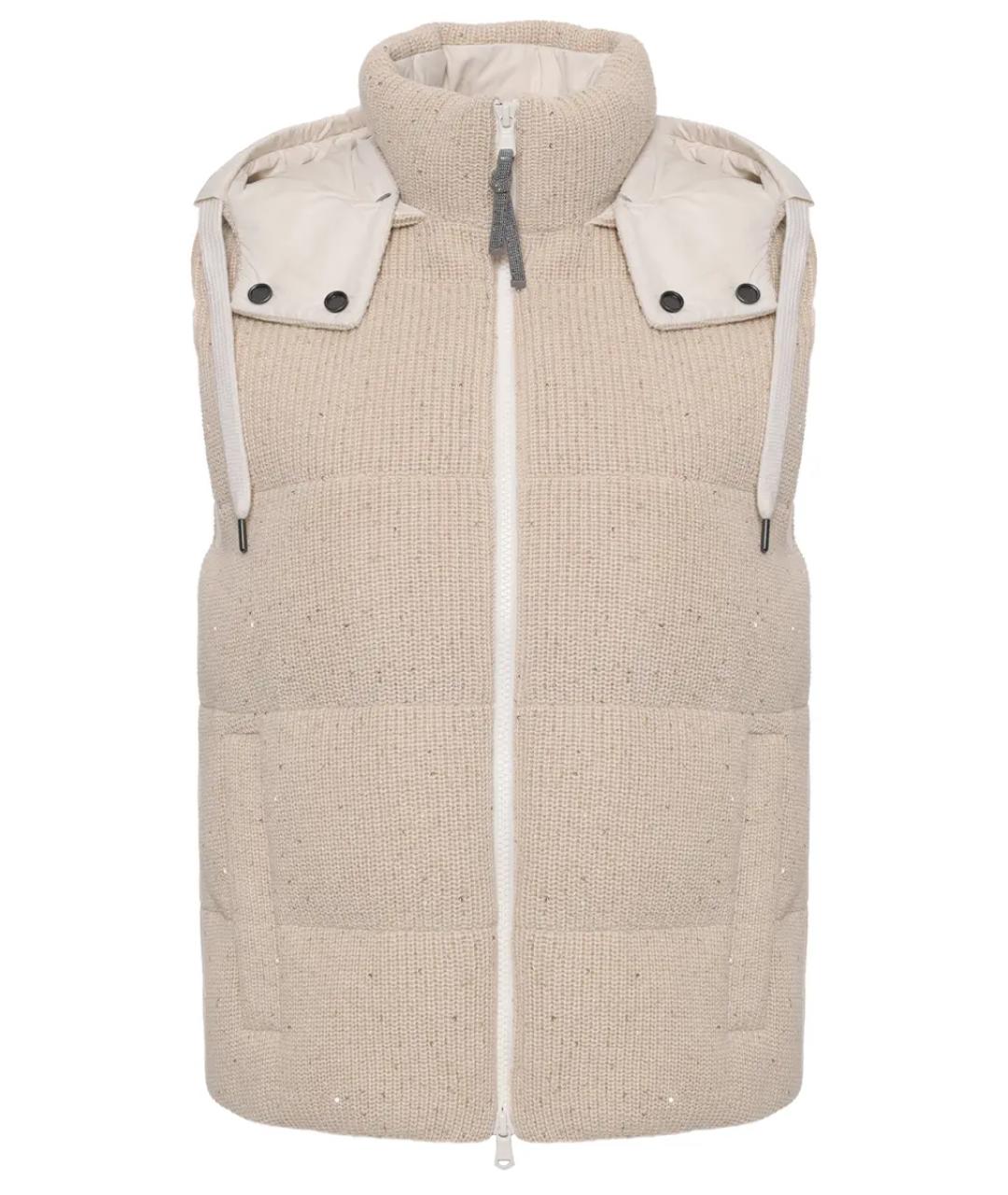BRUNELLO CUCINELLI Бежевый хлопко-эластановый жилет, фото 1