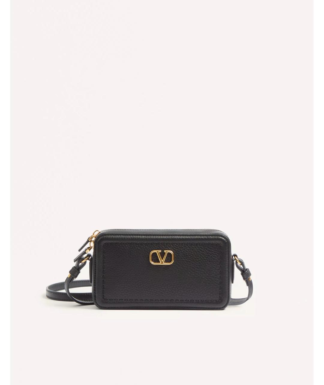 VALENTINO Черная кожаная сумка через плечо, фото 6