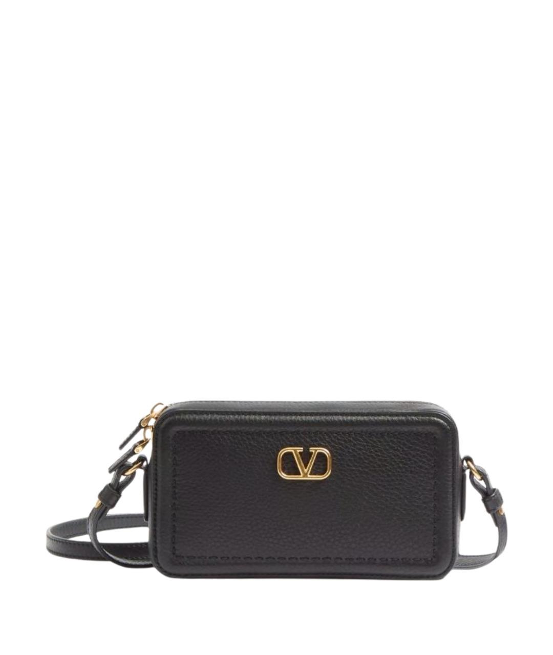 VALENTINO Черная кожаная сумка через плечо, фото 1