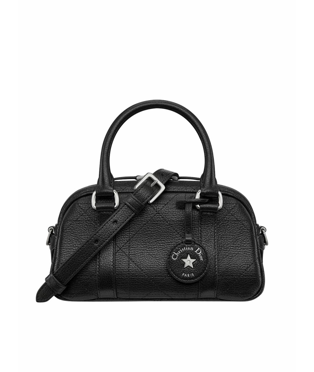 CHRISTIAN DIOR Черная кожаная сумка с короткими ручками, фото 1