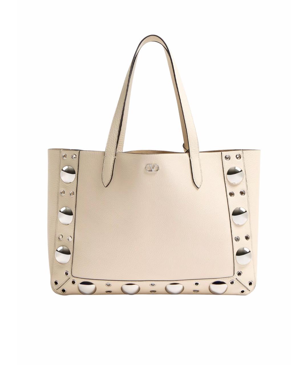 VALENTINO Белая кожаная сумка тоут, фото 1