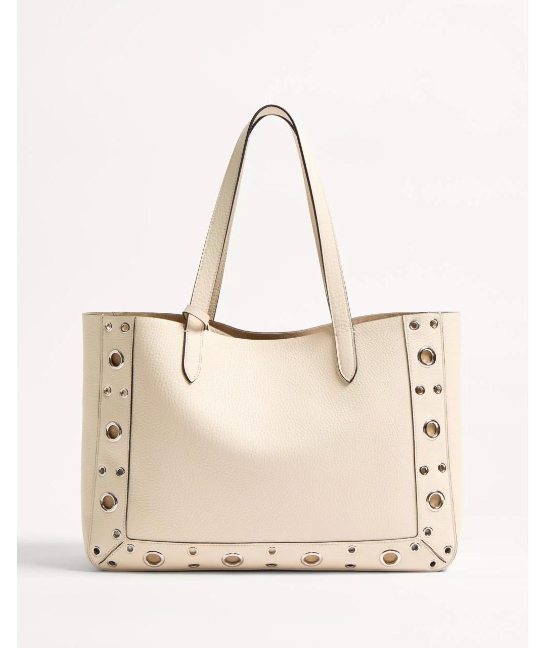 VALENTINO Белая кожаная сумка тоут, фото 5