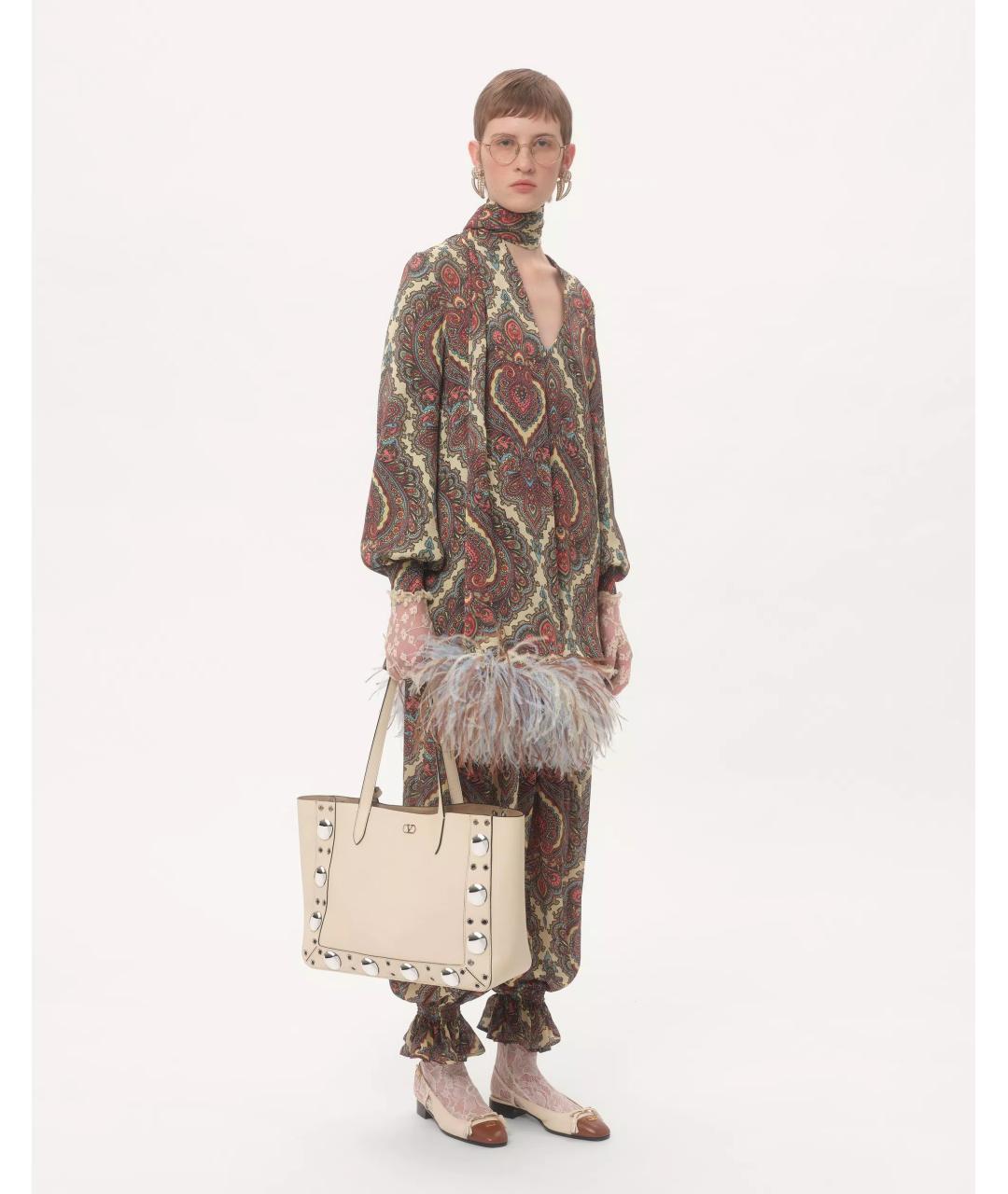 VALENTINO Белая кожаная сумка тоут, фото 2