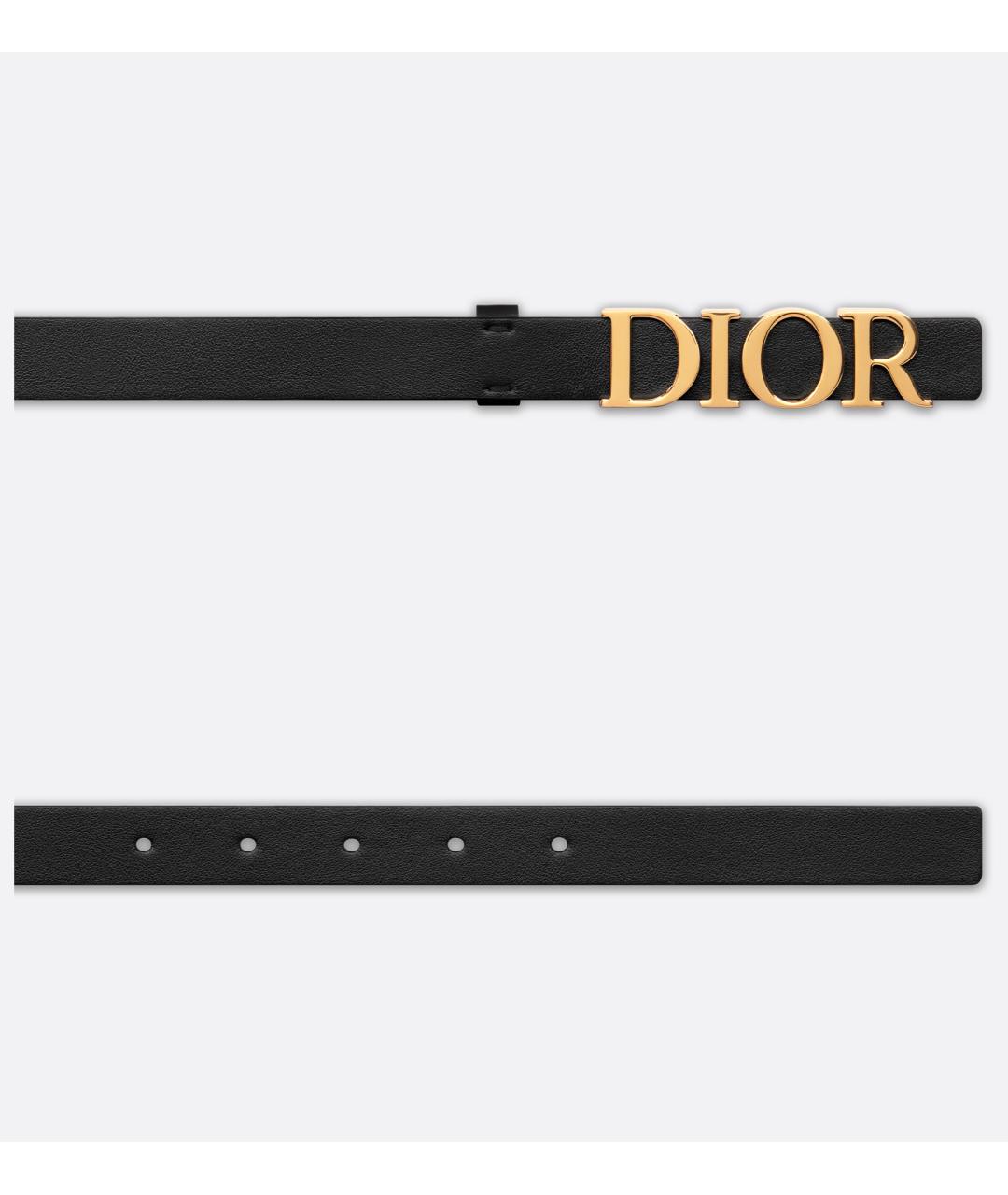 CHRISTIAN DIOR Черный кожаный ремень, фото 3