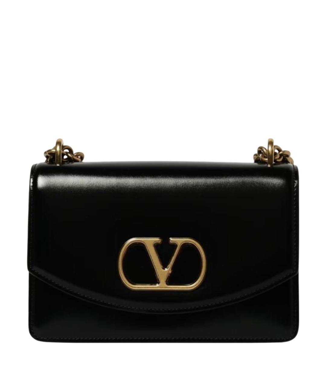 VALENTINO Черная кожаная сумка через плечо, фото 1