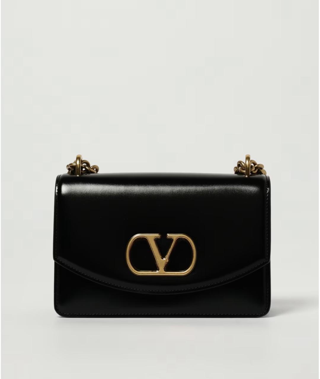 VALENTINO Черная кожаная сумка через плечо, фото 6