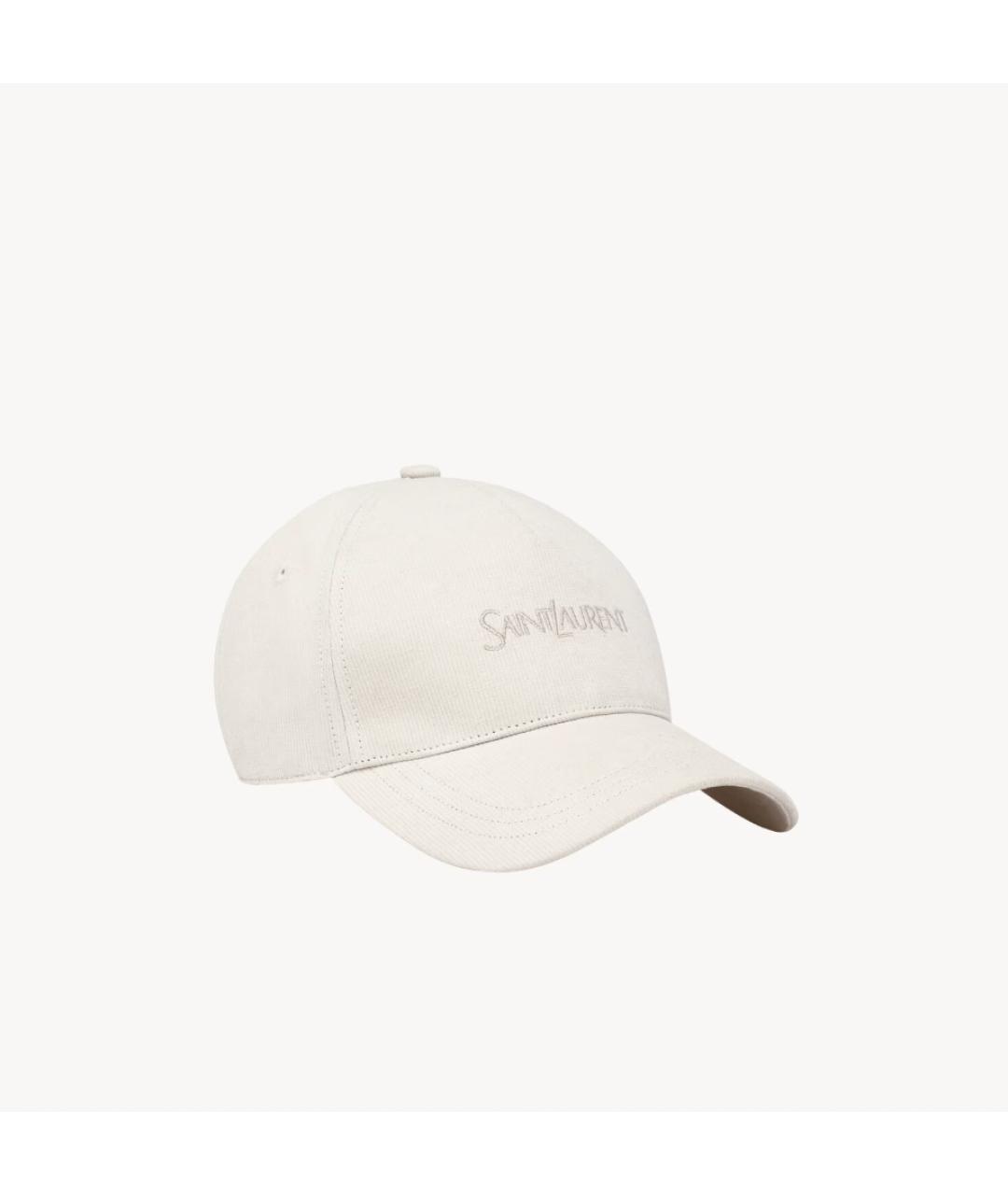 SAINT LAURENT Белая хлопковая кепка, фото 4