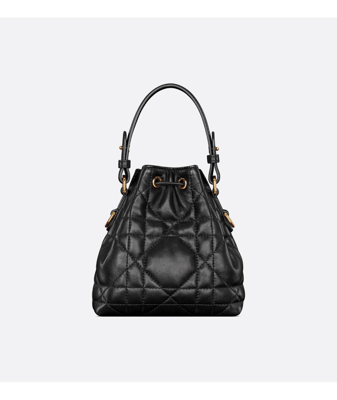 CHRISTIAN DIOR Черная кожаная сумка с короткими ручками, фото 5