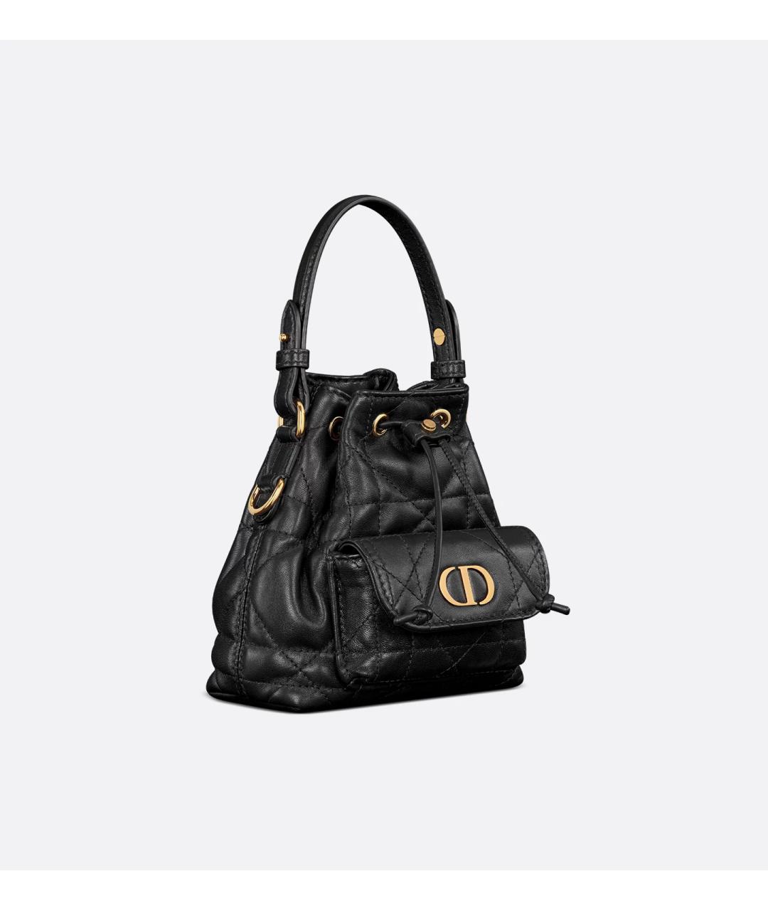 CHRISTIAN DIOR Черная кожаная сумка с короткими ручками, фото 2