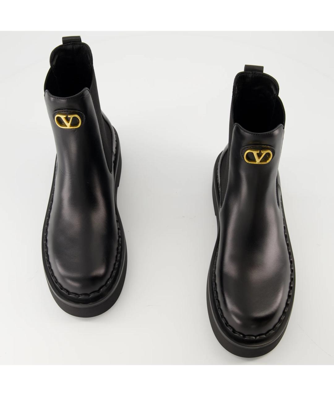 VALENTINO Черные кожаные ботинки, фото 2