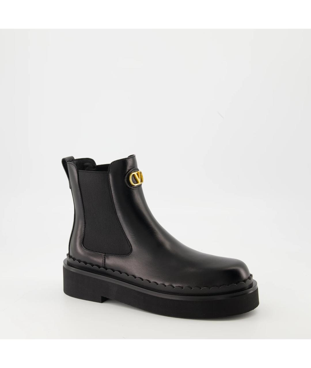 VALENTINO Черные кожаные ботинки, фото 4