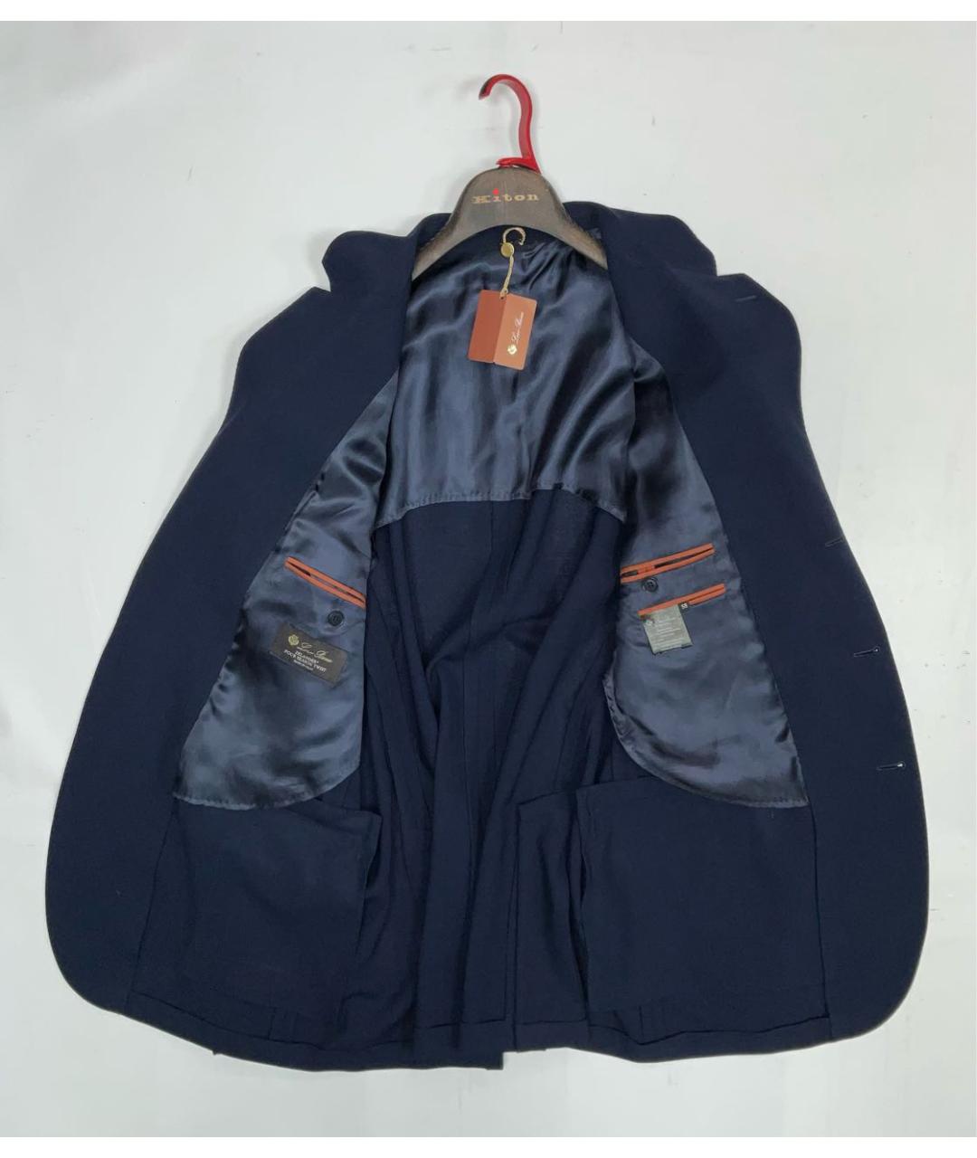 LORO PIANA Синий шерстяной пиджак, фото 2