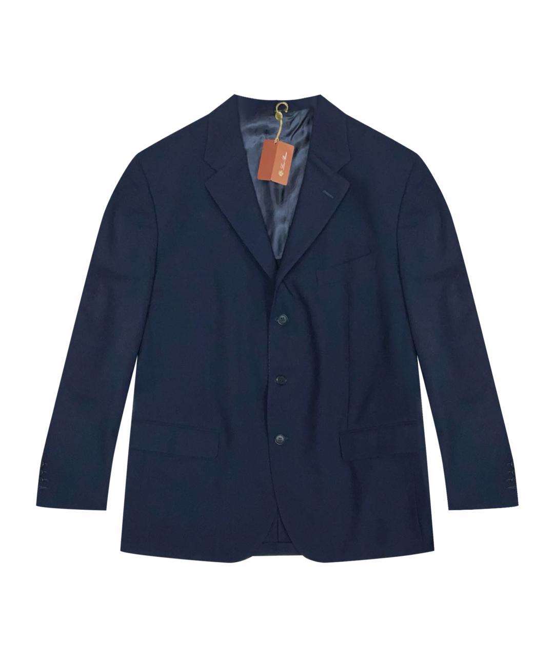 LORO PIANA Синий шерстяной пиджак, фото 1