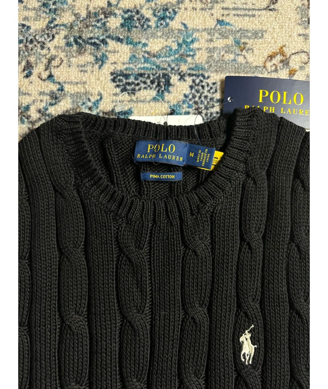 POLO RALPH LAUREN Черный хлопковый джемпер / свитер, фото 3