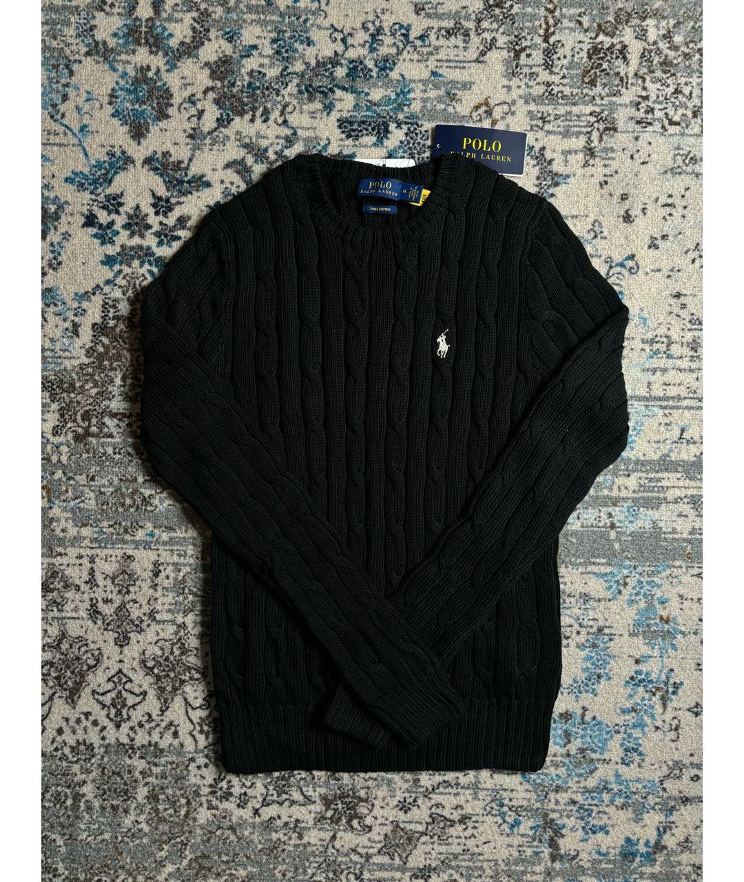 POLO RALPH LAUREN Черный хлопковый джемпер / свитер, фото 5