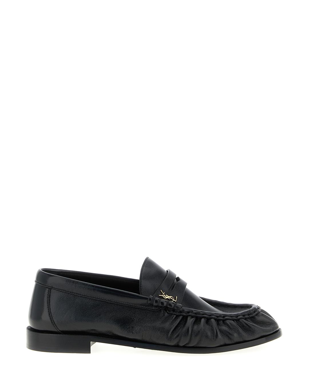 SAINT LAURENT Черные кожаные лоферы, фото 1