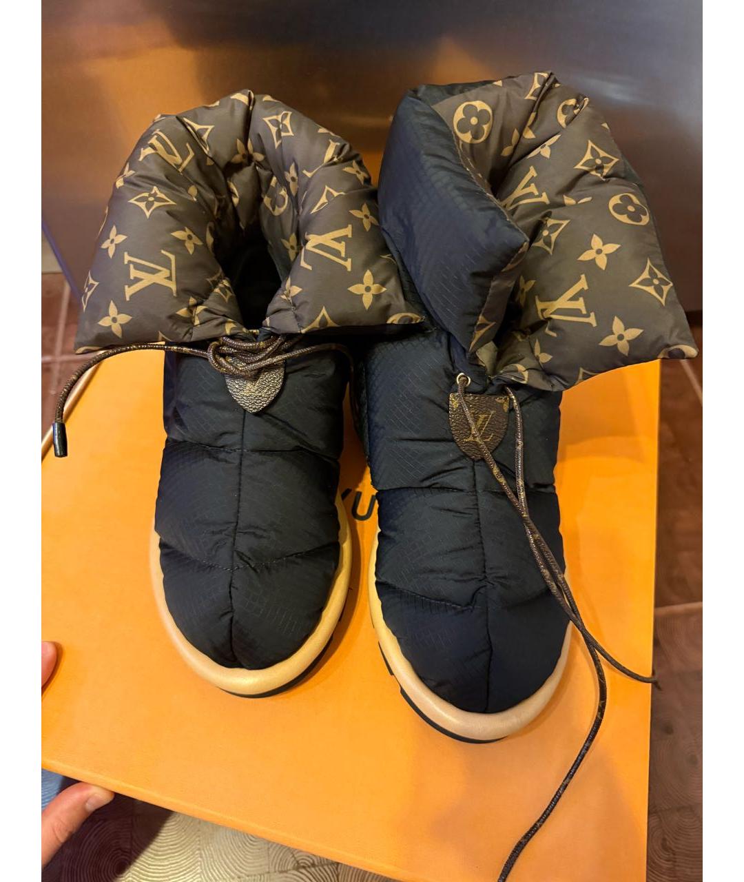 LOUIS VUITTON Черные текстильные полусапоги, фото 3