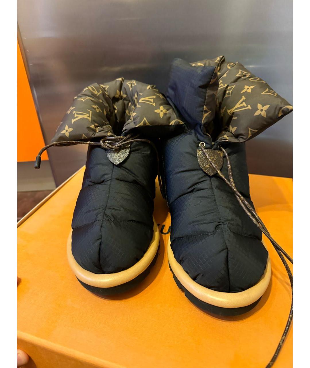 LOUIS VUITTON Черные текстильные полусапоги, фото 2