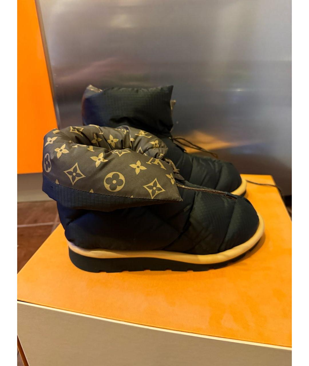 LOUIS VUITTON Черные текстильные полусапоги, фото 7