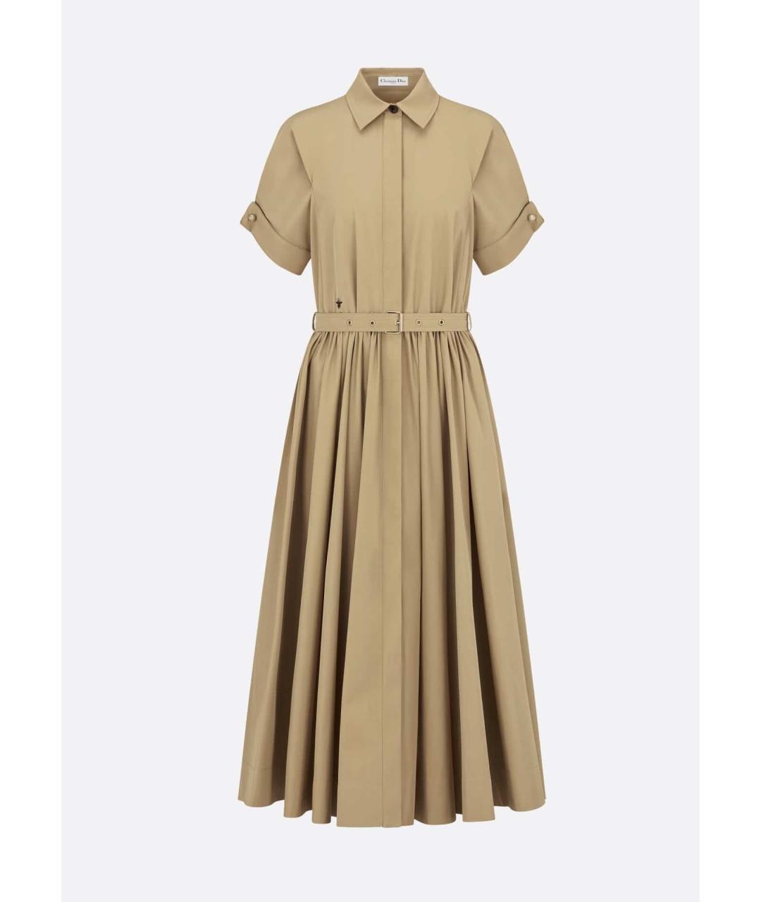 CHRISTIAN DIOR Бежевое повседневное платье, фото 8