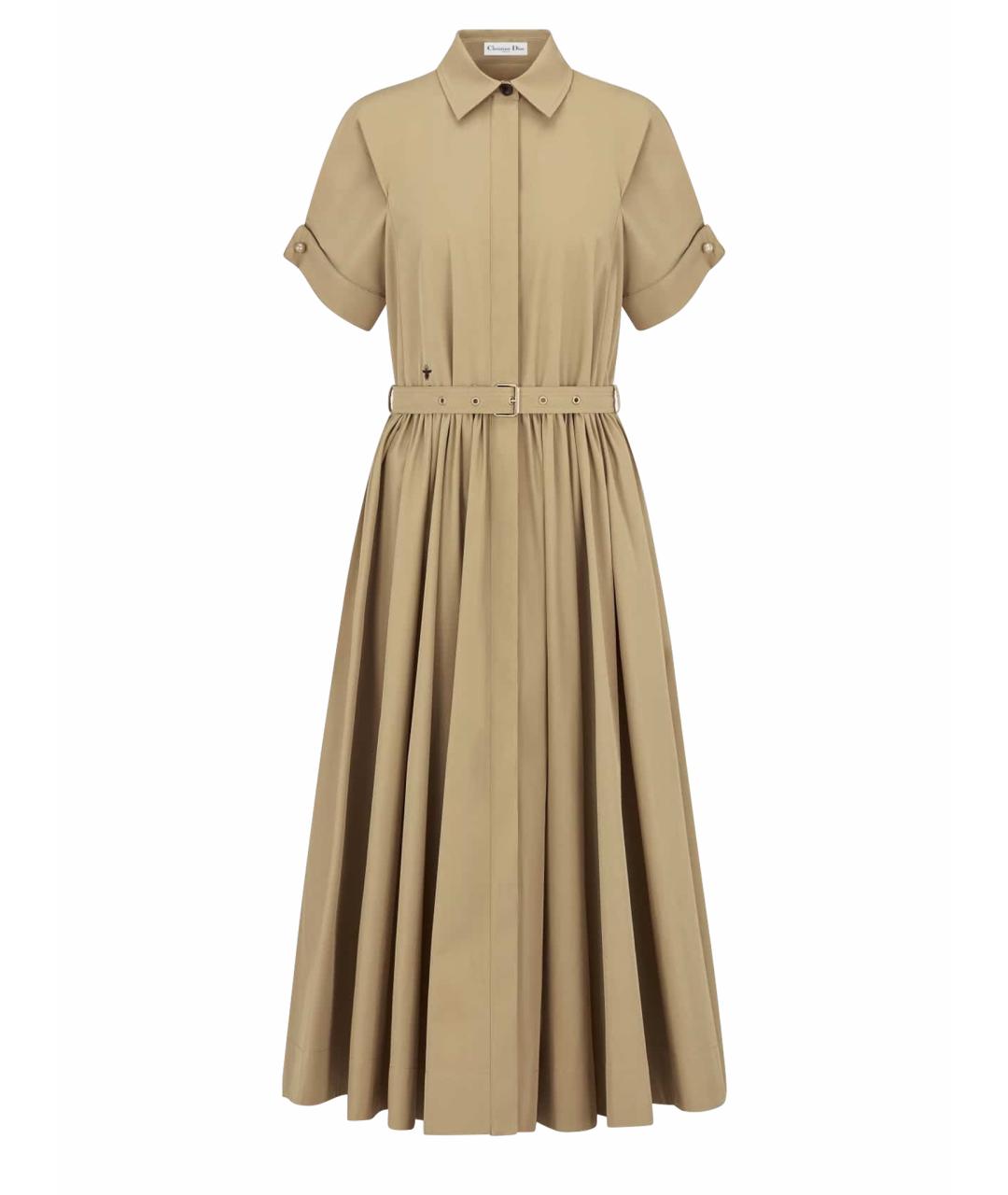 CHRISTIAN DIOR Бежевое повседневное платье, фото 1