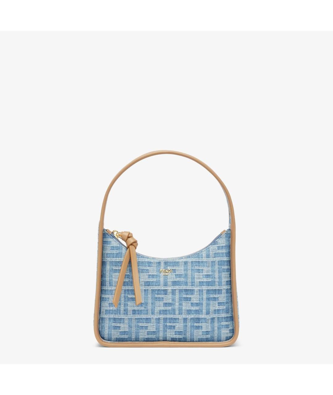 FENDI Синяя тканевая сумка с короткими ручками, фото 7