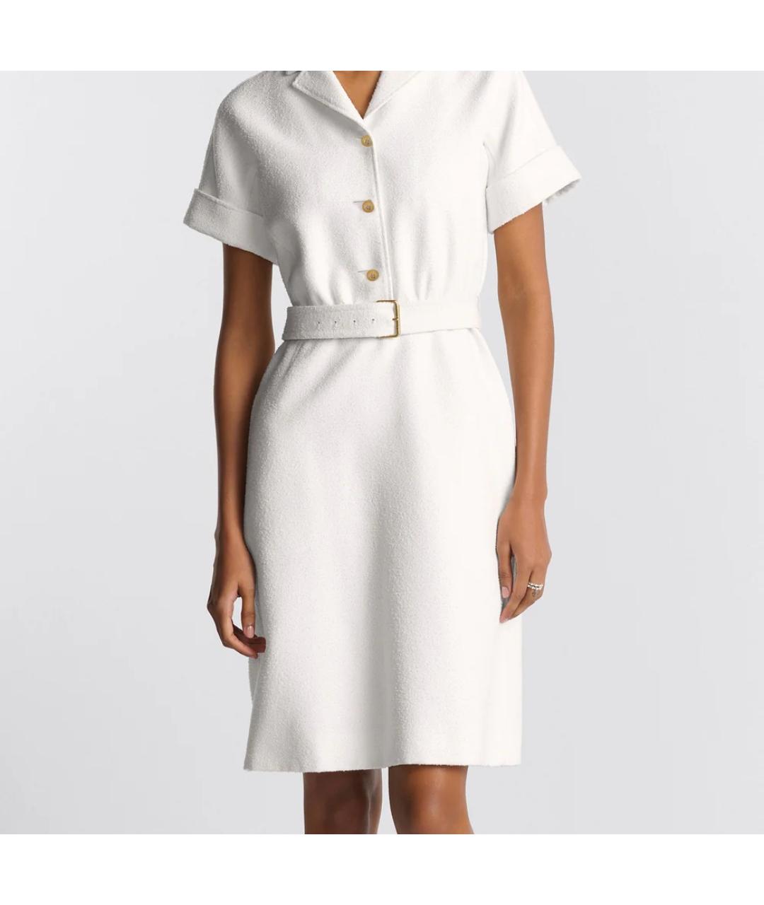 CHRISTIAN DIOR Белое шерстяное повседневное платье, фото 4
