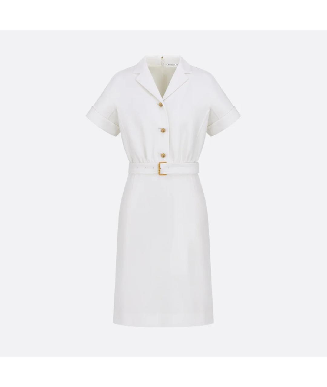 CHRISTIAN DIOR Белое шерстяное повседневное платье, фото 6