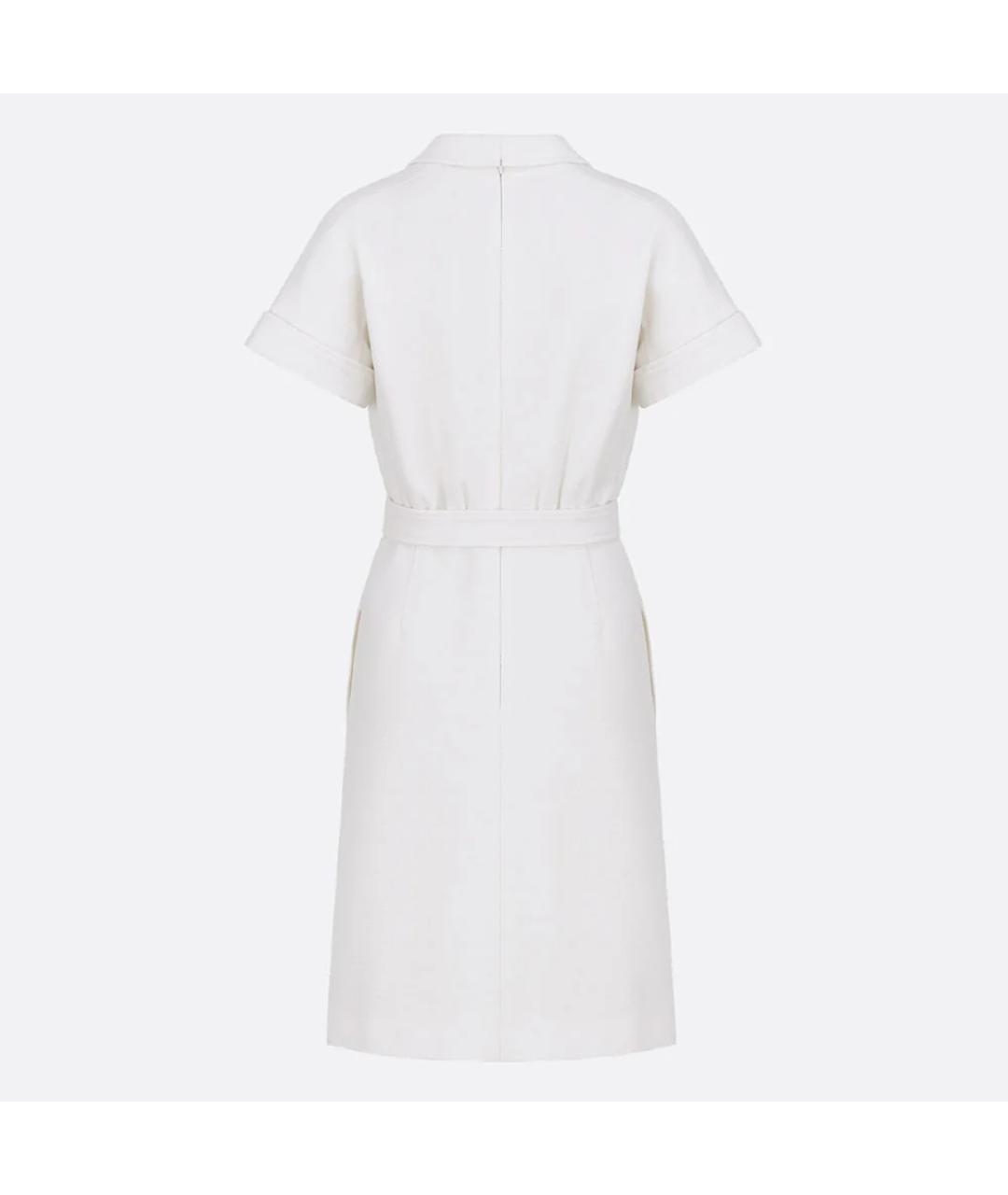 CHRISTIAN DIOR Белое шерстяное повседневное платье, фото 2