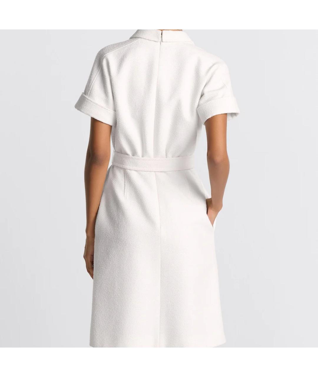 CHRISTIAN DIOR Белое шерстяное повседневное платье, фото 5