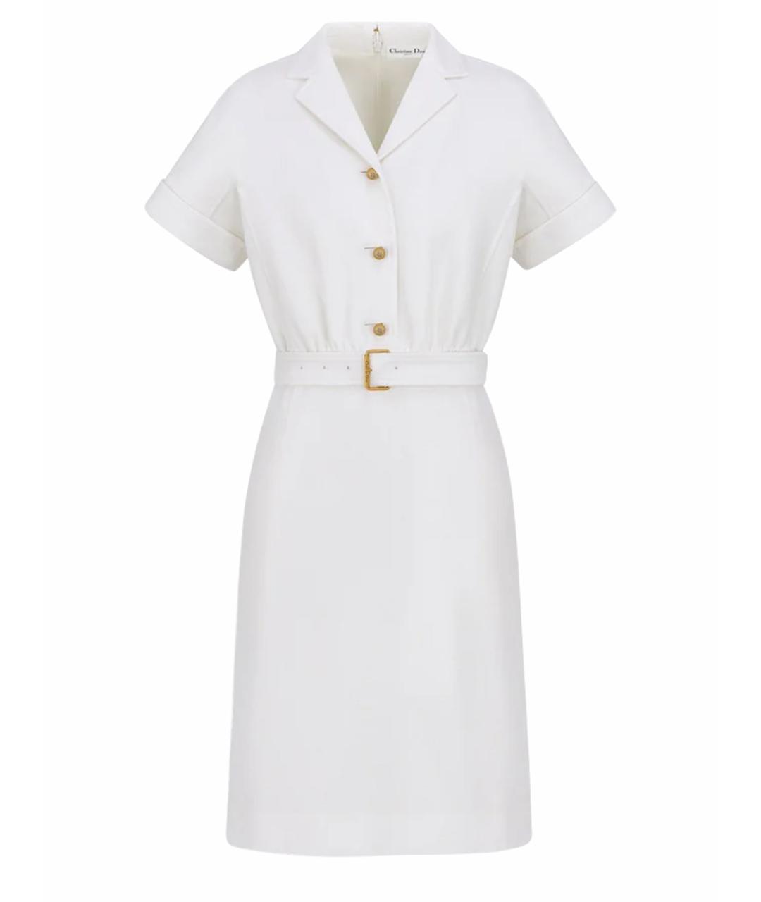 CHRISTIAN DIOR Белое шерстяное повседневное платье, фото 1