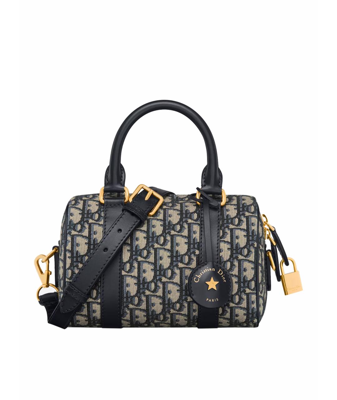 CHRISTIAN DIOR Синяя тканевая сумка с короткими ручками, фото 1
