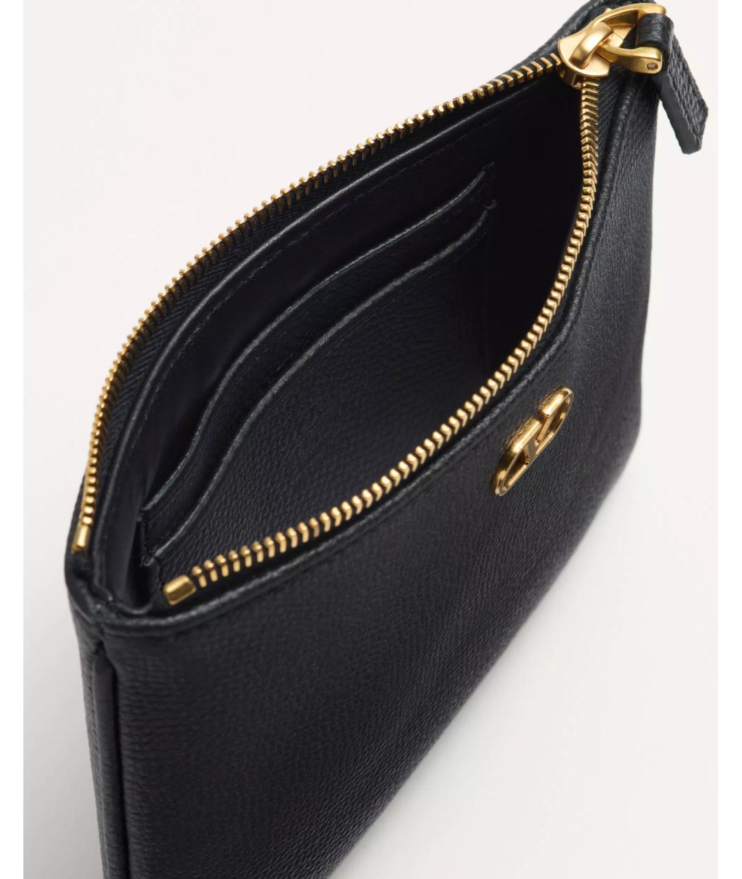 VALENTINO Черный кожаный кошелек, фото 4