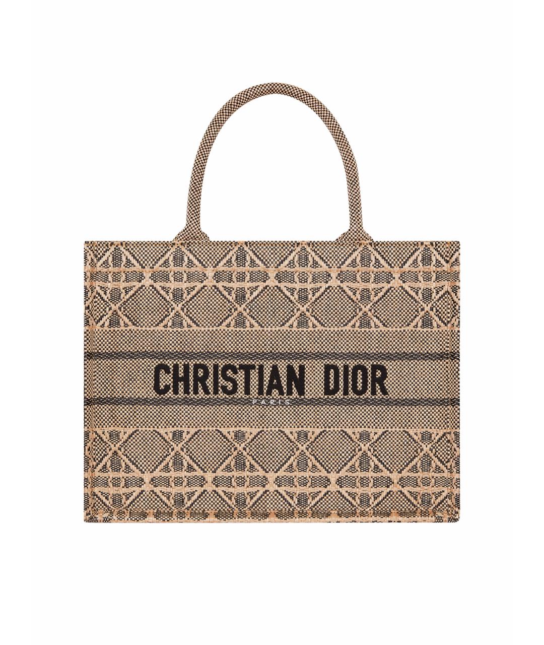 CHRISTIAN DIOR Бежевая тканевая сумка тоут, фото 1