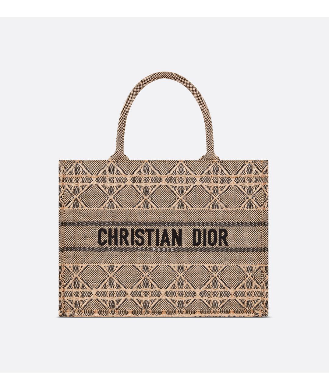 CHRISTIAN DIOR Бежевая тканевая сумка тоут, фото 2