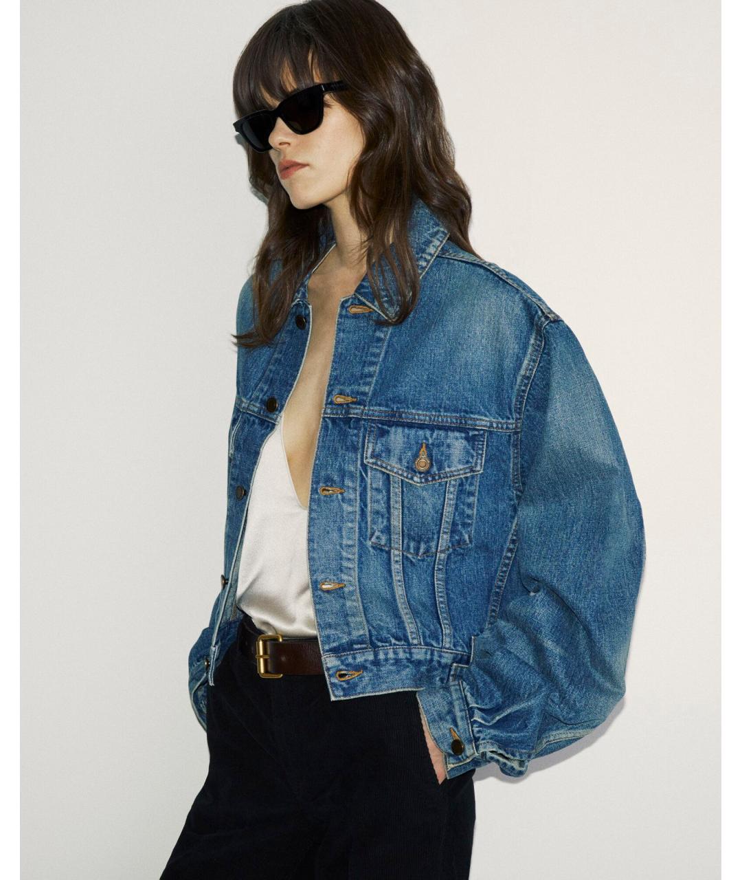 SAINT LAURENT Синяя деним куртка, фото 3