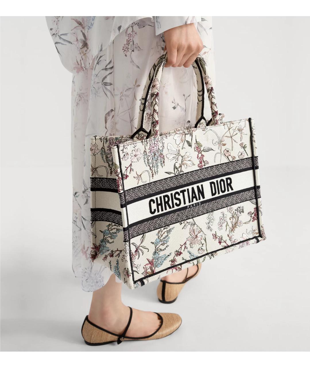 CHRISTIAN DIOR Бежевая тканевая сумка тоут, фото 3