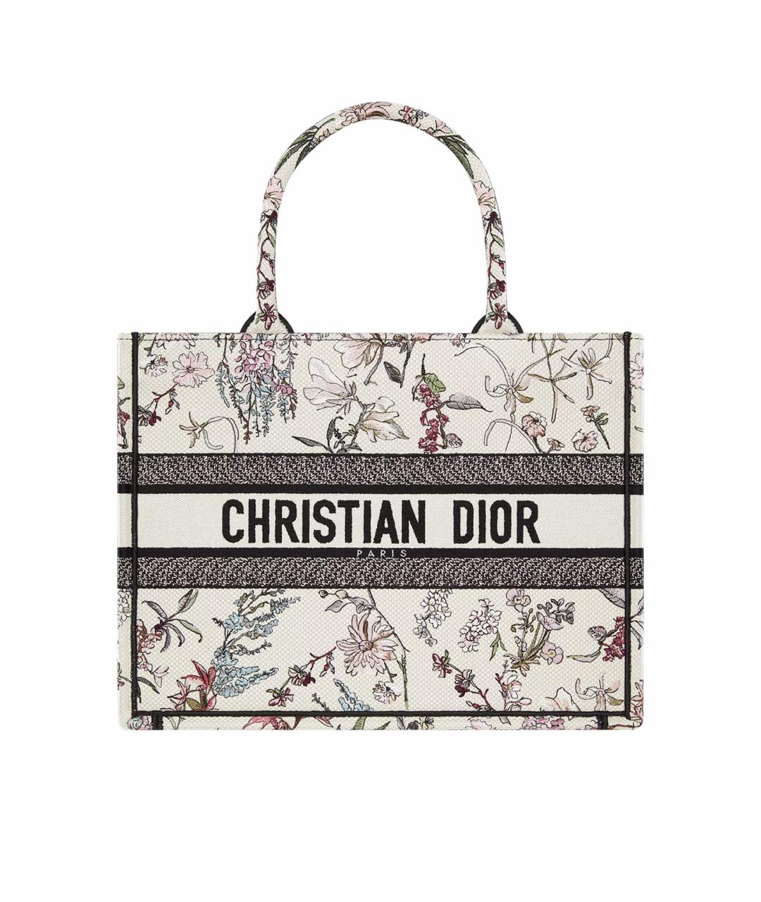CHRISTIAN DIOR Бежевая тканевая сумка тоут, фото 1