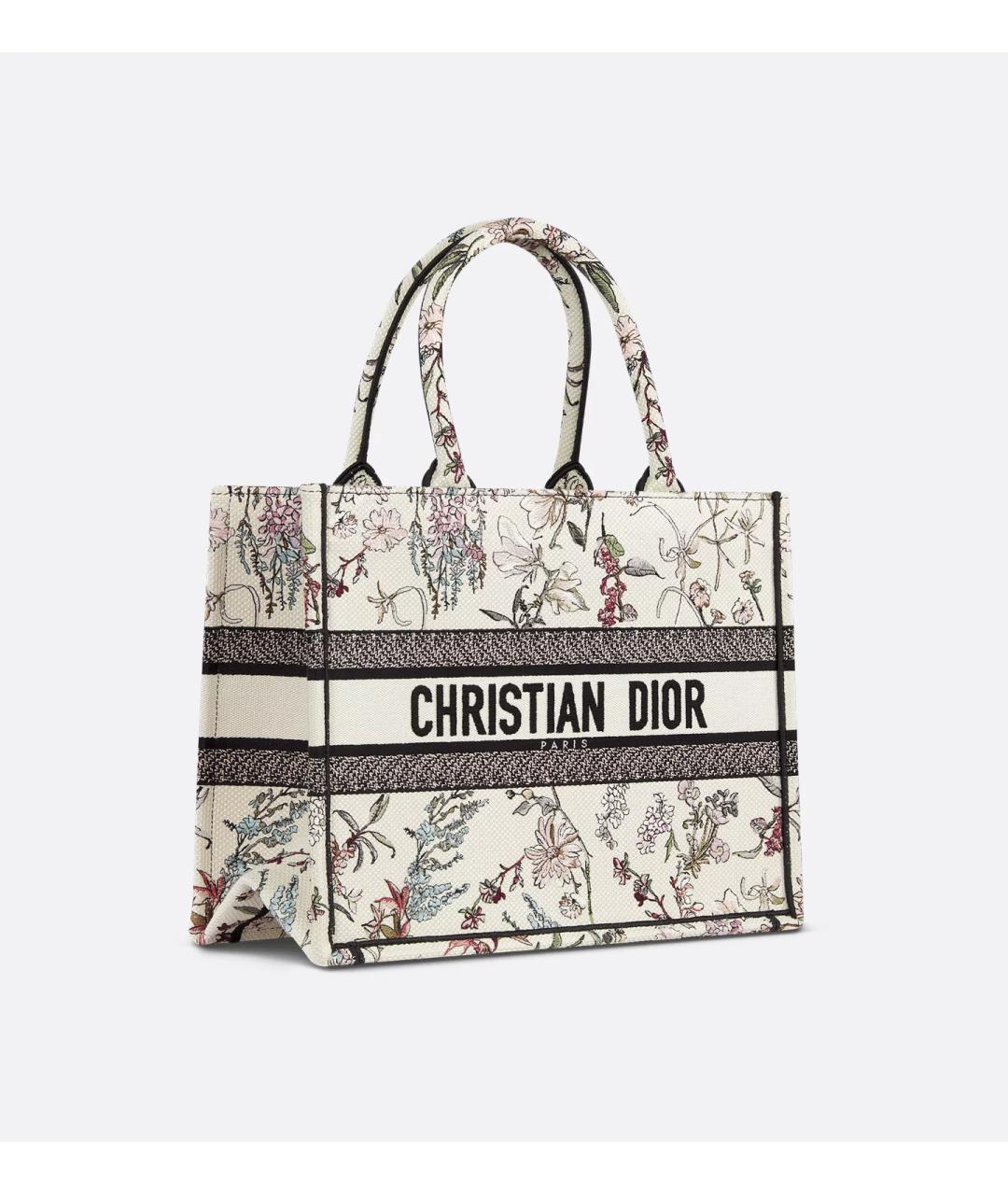 CHRISTIAN DIOR Бежевая тканевая сумка тоут, фото 5
