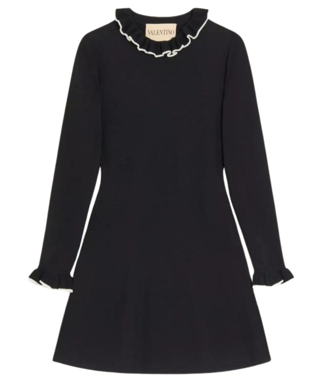 VALENTINO Черное вискозное повседневное платье, фото 1