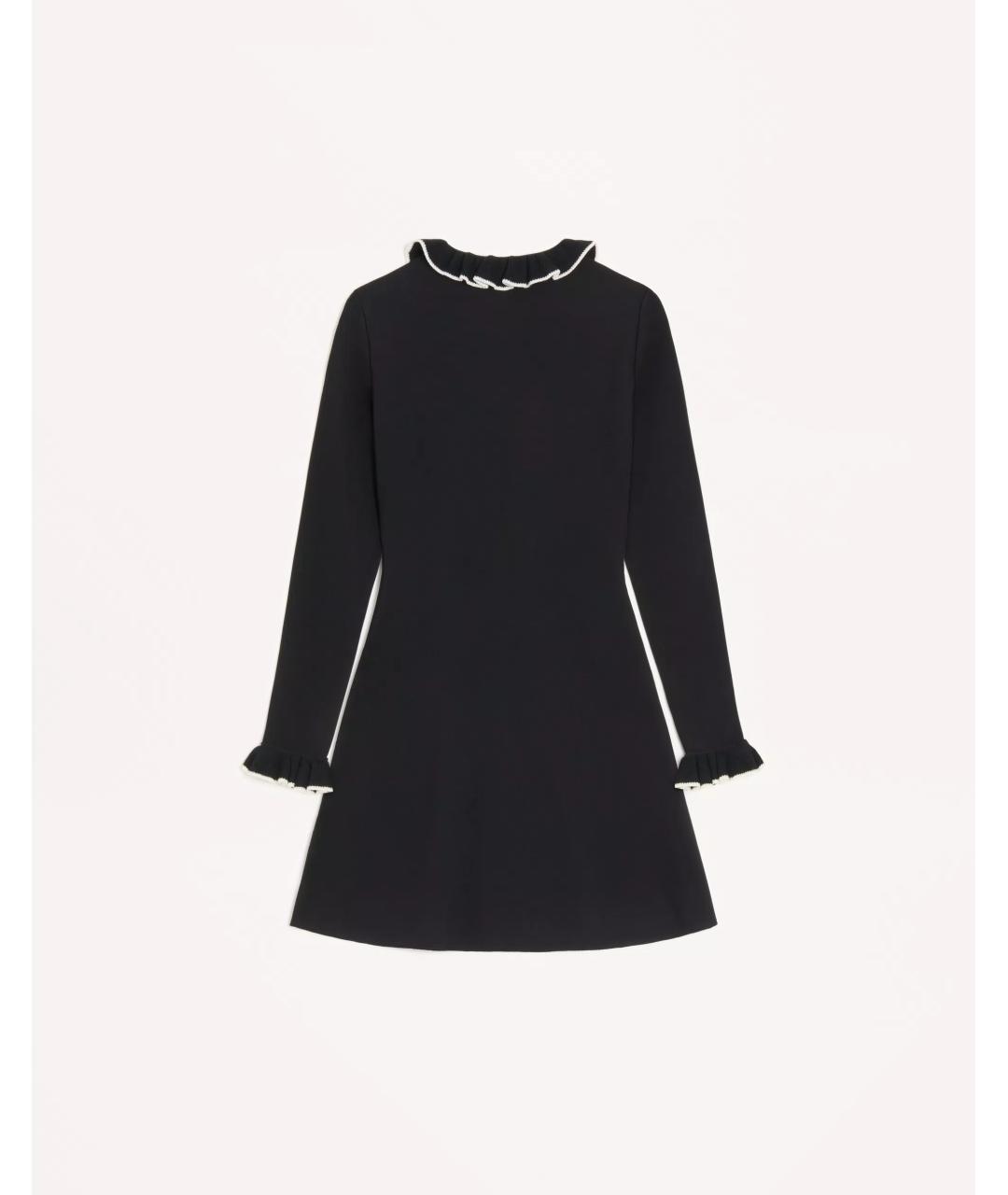 VALENTINO Черное вискозное повседневное платье, фото 2