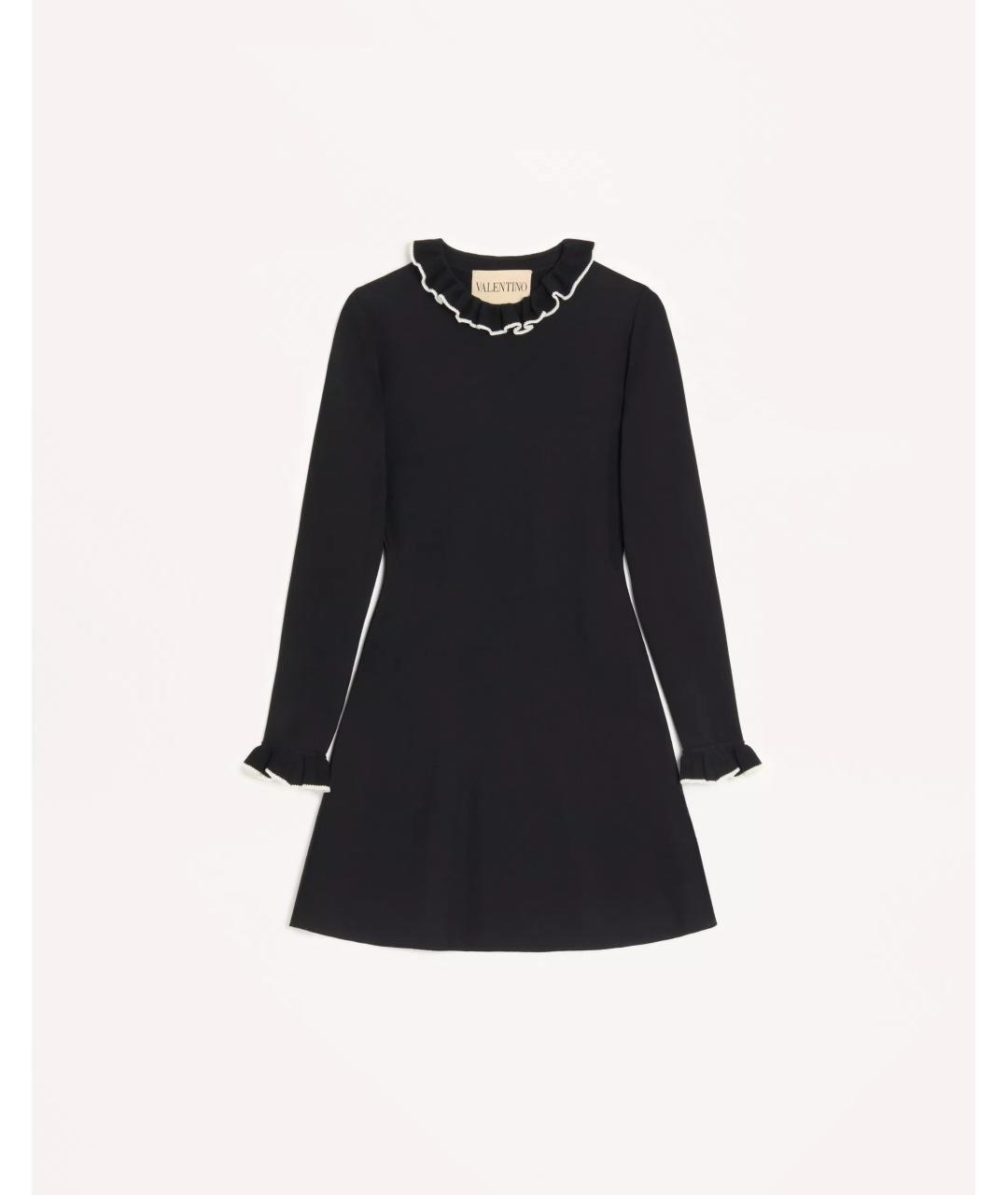 VALENTINO Черное вискозное повседневное платье, фото 4