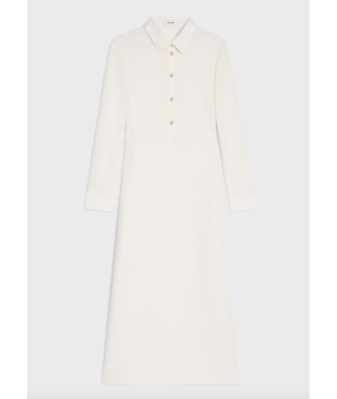 CELINE Белое хлопковое повседневное платье, фото 4