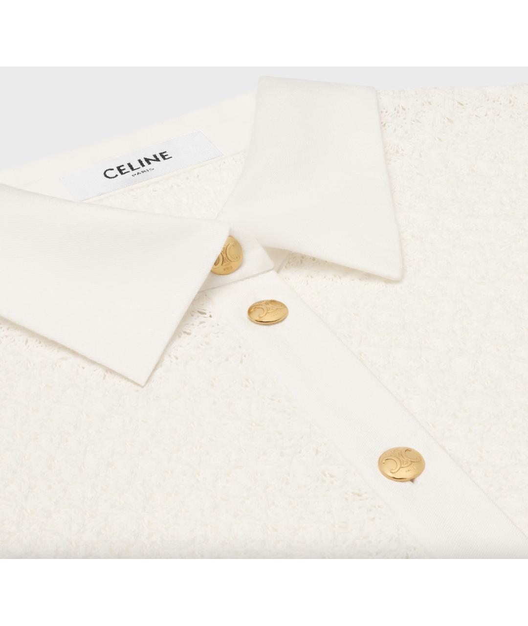 CELINE Белое хлопковое повседневное платье, фото 3